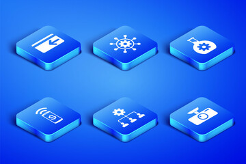 Set Car DVR, Cash back, Lead management, Contactless payment, Project and Bioengineering icon. Vector