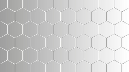 Hexagonal white and grey pattern vector background