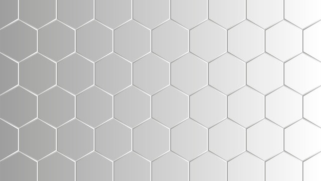 Hexagonal white and grey pattern vector background
