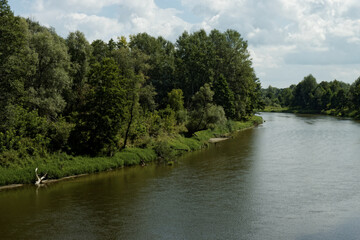 Bug river landscape view in Sobibor Landscape Park, Poland, Europe. 
