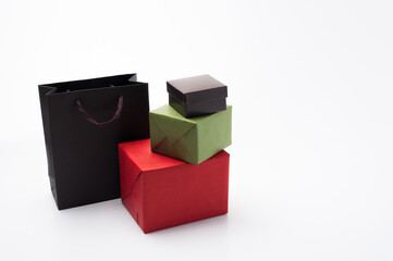 Fototapeta premium gift boxes and packages in packaging on a white background