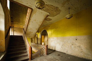 stairs in the old building - obrazy, fototapety, plakaty