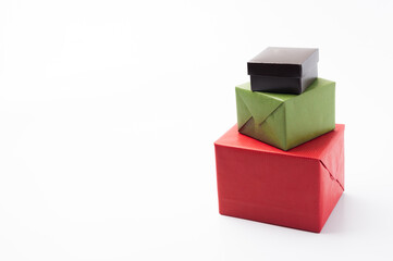 gift boxes and packages in packaging on a white background