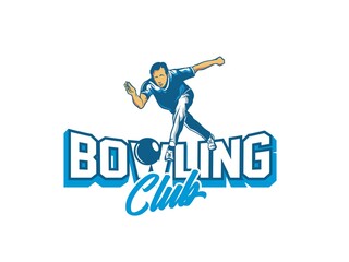 vector set of bowling logos, emblems and design elements