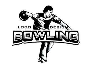 Fototapeta na wymiar vector set of bowling logos, emblems and design elements