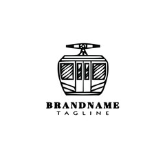 Obraz premium cable car logo cartoon icon design template black cute vector illustration