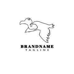 dodo bird cartoon logo template icon design black isolated vector illustration © darul