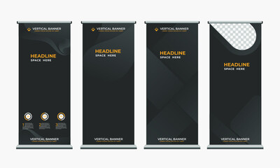 dark color vertical banner collection. minimalistic background design.