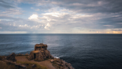 Naturschutzgebiet Capo Gallo auf Sizilien in der N&auml;he von Mondello bei Palermo in Italien, Europa in Oktober bei Sonnenuntergang