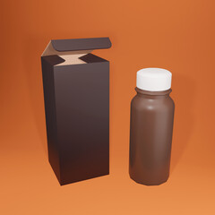 3d rendering packaging bottle mockup