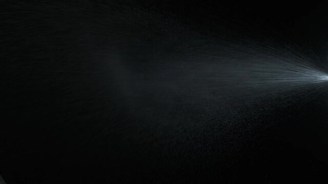 Jet of sprayed water droplets. Spray water drop, droplet, steam, fog. Close-up of a spraying water drops isolated