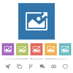 Export image flat white icons in square backgrounds