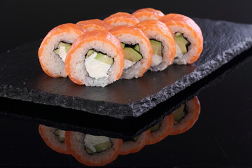 Roll cheese salmon