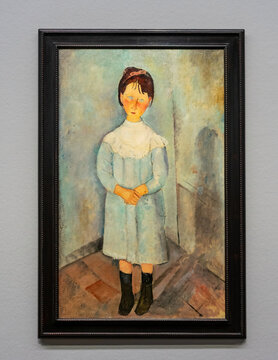 Amadeo Modigliani "Girl in Blue", 1918. Exposition of the Albertina Art Museum, Vienna, Austria - October 07, 2021