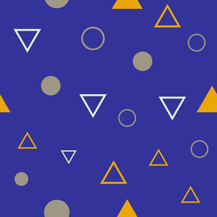 Fototapeta premium Abstract seamless colorful pattern in trendy memphis style. Background for printing brochure, poster, vintage textile design, cover, banner. Retro 80's - 90's style. Eps 10 vector illustration. 