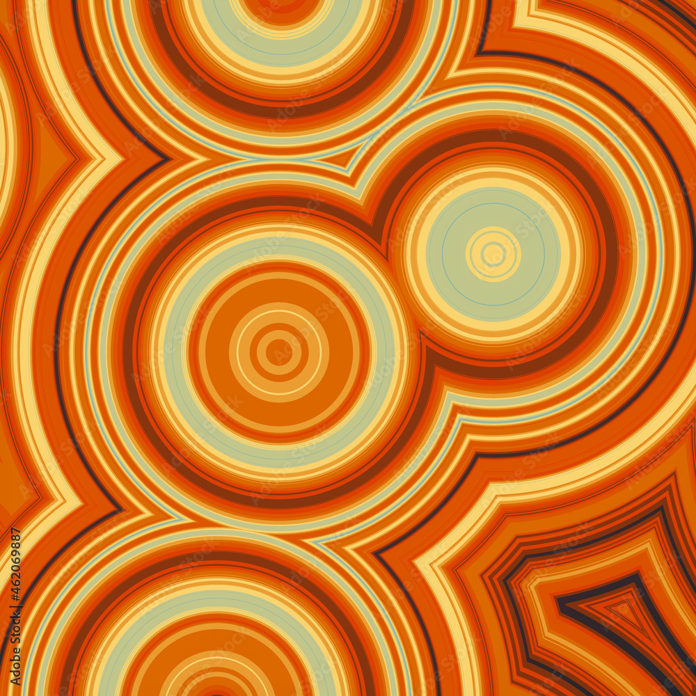 Poster modern illustration with radio waves circles pattern. 3d rendering