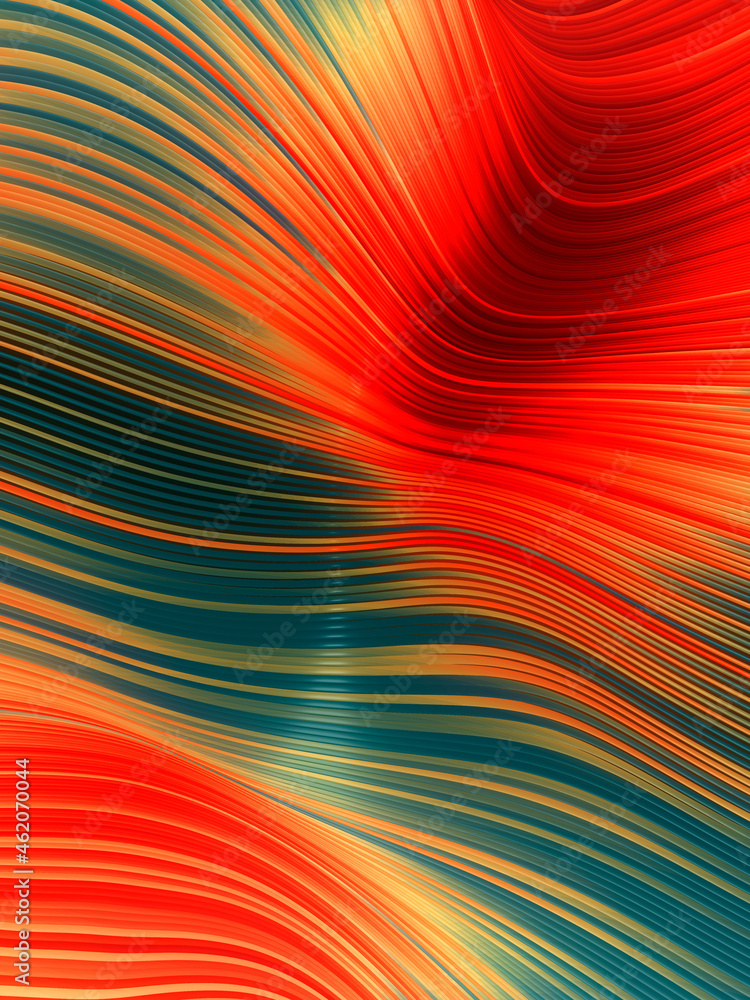 Aufkleber wavy digital illustration of striped pattern floating iridescent lines. line art geometric backgroun