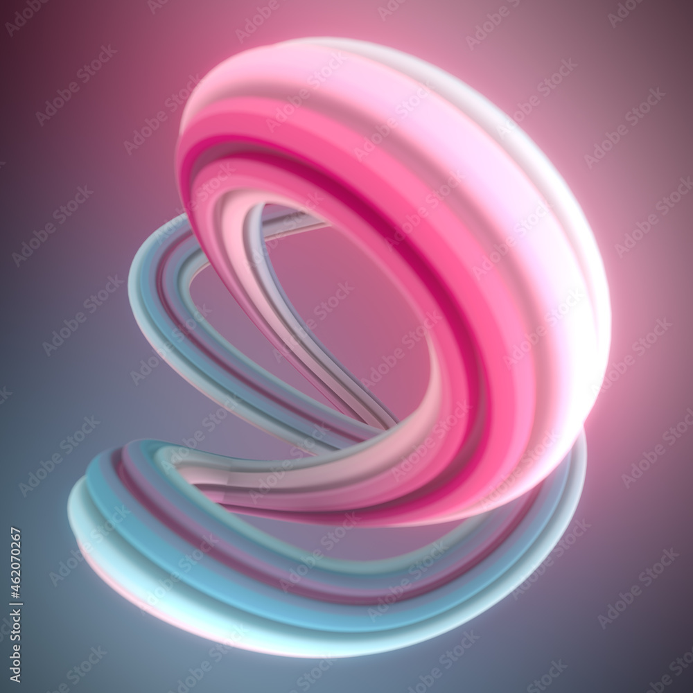 Aufkleber soft curved abstract line trendy 3d rendering digital illustration background. geometric graphic ele