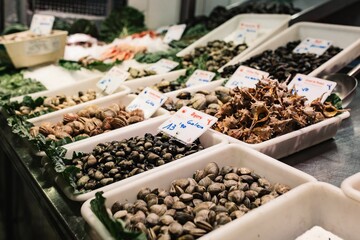 Vegetables at the Boqueria in Barcelona, Spain