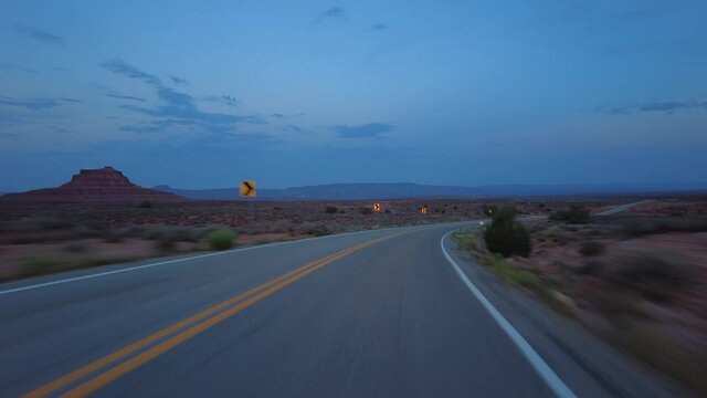 Driving Plate Utah Desert Highway 261 Southbound Evening Multicam Set 03 Front View Southwest USA