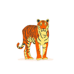Ussuri tiger as a symbol of the new year on a white background. According to the Chinese calendar, a black water tiger.