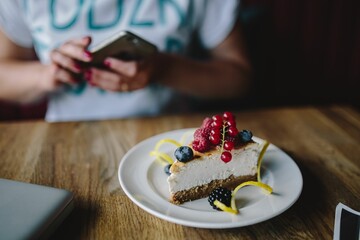 Beautiful Berry Cheesecake with Blueberries