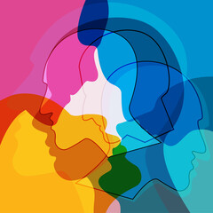 Fototapeta premium People, human concept. Abstract color background. Vector ilustration.
