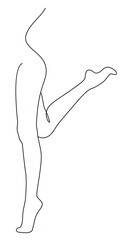 Silhouettes of a girl in a modern one line style. Continuous lady line drawing, aesthetic outline for home decor, posters, wall art, stickers, logo. Vector illustration.