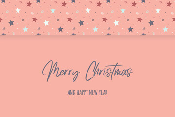 Christmas greeting card with stars. Vector