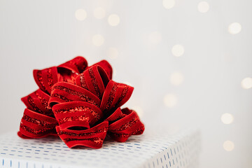 Red christmas decoration with gift box