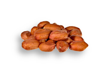 peanuts, dried nuts, lined with slide, isolated image