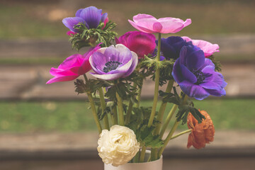 anemone and ranunculus bouquet