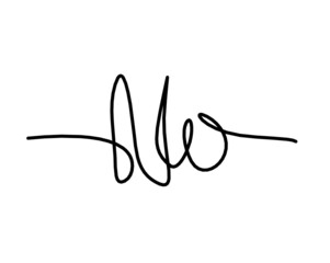 Calligraphic inscription of word 