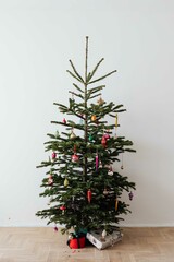 christmas decoration hanging balls on the little tree