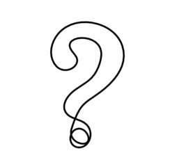 Fototapeta premium Abstract question mark continuous lines drawing on white background. Vector