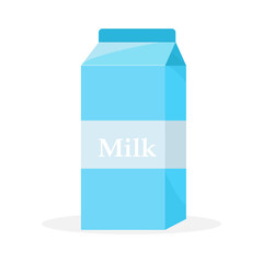 Milk flat icon. Modern flat icons with long shadow effect in stylish colors. Icons for Web and Mobile Application. EPS 10.