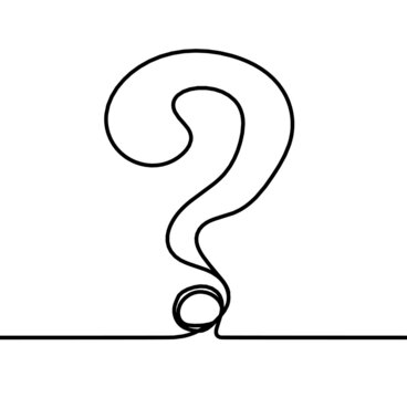 recommend clip art: Abstract question mark continuous lines drawing on white background. Vector