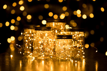 mason jar with lights