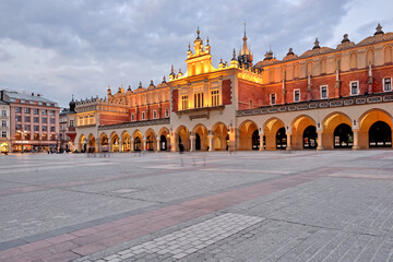 Old Town square in Krakow, Poland.