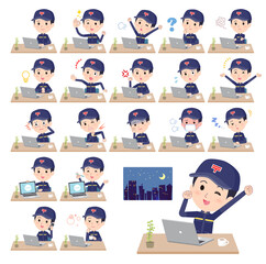 デスクワークに関する郵便配達員男性のセット