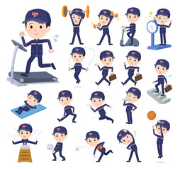 エクササイズやスポーツに関する郵便配達員男性のセット