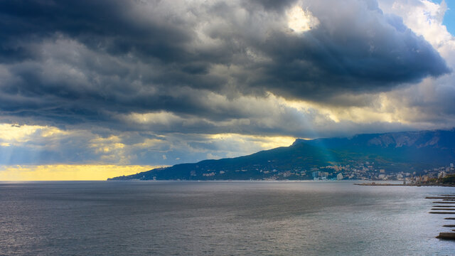 View of Yalta from Masandra beach.