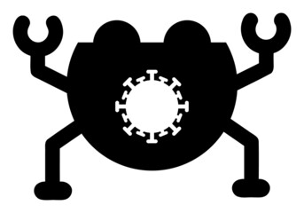 Virus nanobot vector icon. A flat illustration design used for virus nanobot icon, on a white background.