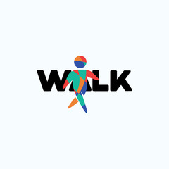 Walk. Logo template.