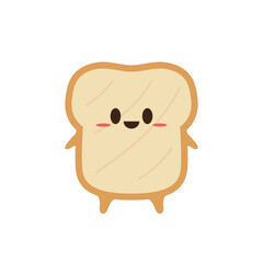Bread character design. Bread on white background.