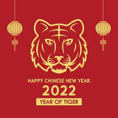 Happy Chinese new year. Year of Tiger. Chinese new year 2022 poster.