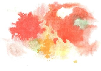 watercolor paint stains on white background
