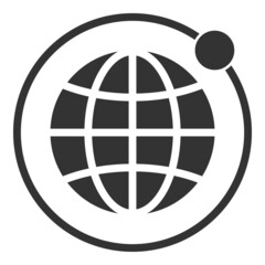 Planet orbit vector icon. A flat illustration design used for planet orbit icon, on a white background.