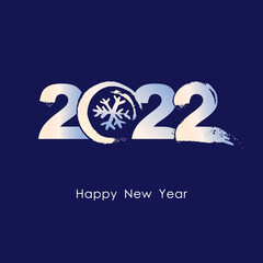 Beautiful card with New Year 2022. Handwritten 2022 logo. Happy New Year. Design template card, cover, calendar, brochure, poster, banner. 