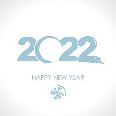 Beautiful card with New Year 2022. Handwritten 2022 logo. Happy New Year. Design template card, cover, calendar, brochure, poster, banner.